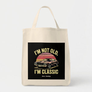 Ik ben niet oud, ik ben klassiek grappig retro gra tote bag