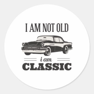 Ik ben niet oud ik ben klassieke ronde sticker
