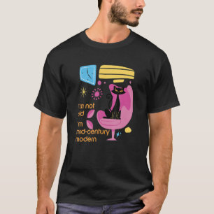 Ik ben niet oud ik ben mid century modern Kattenv T-shirt