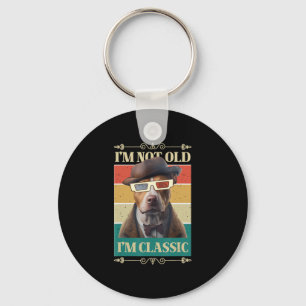 Ik ben niet oud IM Classic Pitbull Dog Retro  L Sleutelhanger