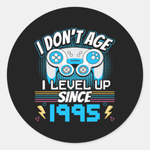 Ik ben niet ouder dan ik sinds 1995 Gaming 28th Bi Ronde Sticker