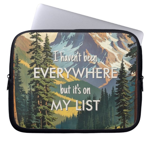Ik ben niet overal geweest Retro Wanderlust Travel Laptop Sleeve (Voorkant)