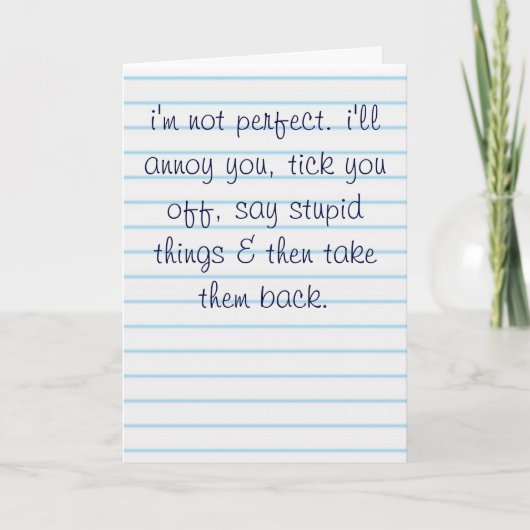 Ik ben niet perfect kaart (Voorkant)