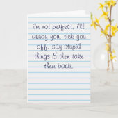 Ik ben niet perfect kaart (Gele Bloem)