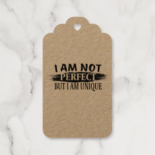 Ik ben niet perfect, maar ik ben uniek cadeaulabels