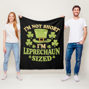 Ik ben niet te kort, ik ben Leprechaun Sized St Pa Fleece Deken