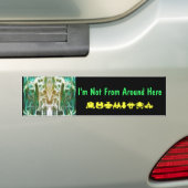 Ik ben niet van hier bumpersticker (Op auto)