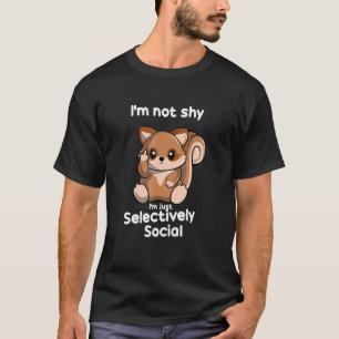 Ik ben niet verlegen dat ik selectief sociaal rood t-shirt