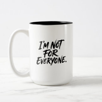 Ik ben niet voor iedereen Handlettering Borstelsti Tweekleurige Koffiemok