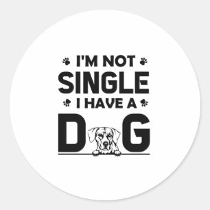 Ik ben niet vrijgezel - Rhodesian Ridgeback Ronde Sticker