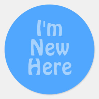 Ik ben Nieuw hier. Blauw. Aangepast Ronde Sticker