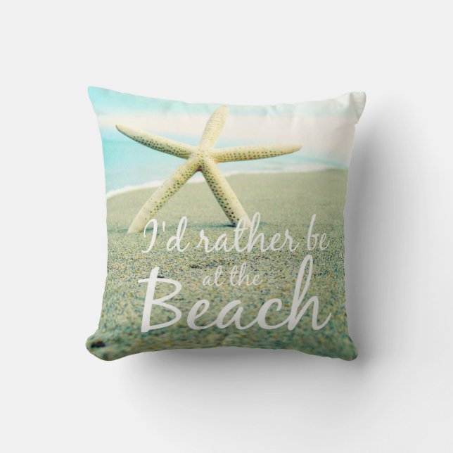 IK BEN NOGMAALS BIJ DE BEACH FOTO PILLOW KUSSEN (Voorkant)