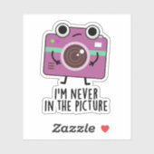 Ik ben nooit in het Afbeelding grappige camerakop. Sticker (Vel)