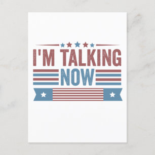 Ik ben nu aan het praten Trump Kamala Presidentië Briefkaart