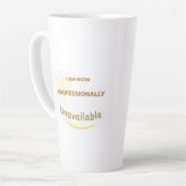 Ik ben nu professioneel niet beschikbaar latte mok (Linkerhoek)