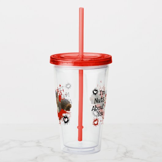 Ik ben Nuts over je bruine eekhoorn Acryl Drinkbeker (Rechts)