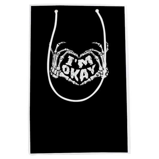 Ik ben ok grappig Halloween kostuum Skeleton Hande Medium Cadeauzakje (Voorkant)