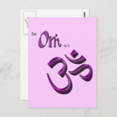 Ik ben Om-ish Om Symbol Aum Briefkaart (Voorkant / Achterkant)