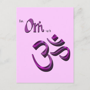 Ik ben Om-ish Om Symbol Aum Briefkaart