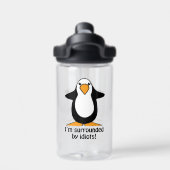 Ik ben omringd door idioten Penguin Waterfles (Achterkant)