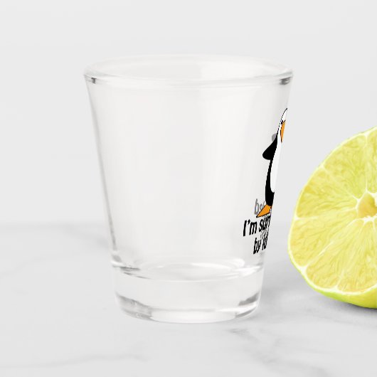 Ik ben omringd door Idiots Funny Penguin Shot Glas (Links)