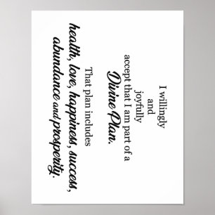 Ik ben onderdeel van een goddelijk plan positieve  poster