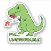 Ik ben onstuitbaar Funny Dino Sticker (Voorkant)