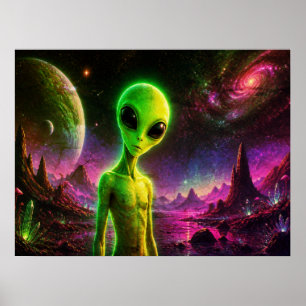 Ik ben ook nieuwsgierig naar jou Groene magere Ali Poster