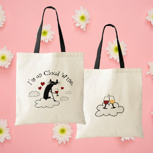 Ik ben op Cloud Wine Funny Love Wine Quote Tote Bag