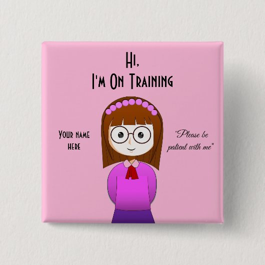 Ik ben op de Button van de Opleiding Roze (Voorkant)