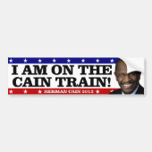 Ik ben op de Cain Train. Bumpersticker (Voorkant)