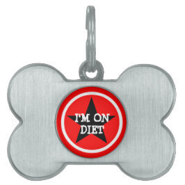 Ik ben op dieet hond huisdier tag huisdieren naamplaatje