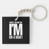 Ik ben op een boot sleutelhanger (Achterkant)