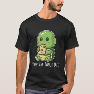 Ik ben op het ninja dieet grappige schildpad eten t-shirt