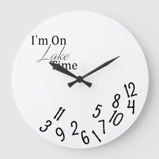 Ik ben op Lake Time Clock Grote Klok (Voorkant)