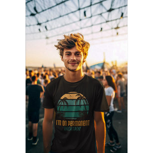 Ik ben op permanente vakantie retro vakantie vibes t-shirt