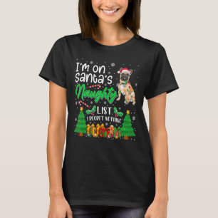 Ik ben op Santa's Naughty Cute French Bulldog Dog T-shirt