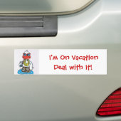 Ik ben op vakantie bumpersticker (Op auto)