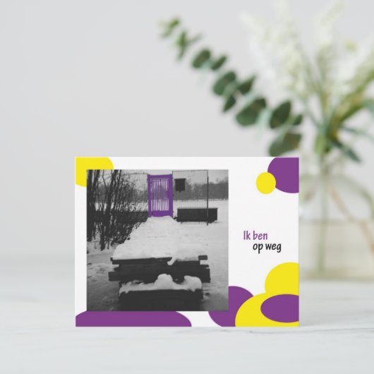 Ik ben op weg briefkaart (Staand voorkant)