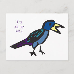 Ik ben op weg naar birdie briefkaart