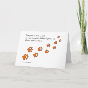 Ik ben op zoek gegaan naar mezelf Paw Prints wensk Kaart