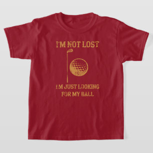 Ik ben op zoek naar mijn bal grappig golf t-shirt