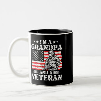 Ik ben opa en een veteraan-Amerikaanse veteranen Tweekleurige Koffiemok