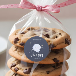 Ik ben over de maan voor je Valentijn Ronde Sticker