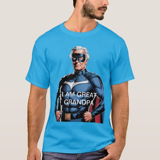 Ik ben overgrootvader superheld t-shirt (Voorkant)