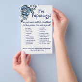 Ik ben paparazzi Game Card Blue Flower Wedding Flyer (Hand)