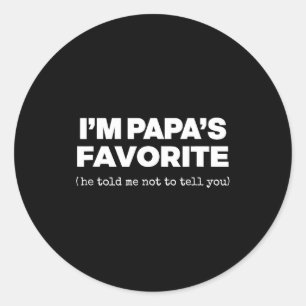 Ik ben papa's favoriete grappige papa's zoon docht ronde sticker