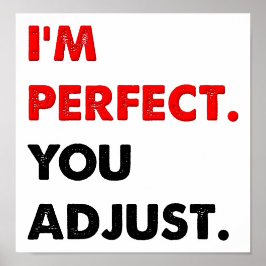 Ik ben perfect grappige poster (Voorkant)