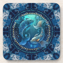 Ik ben Pisces  Affirmations Set van Zes Bier Onderzetter
