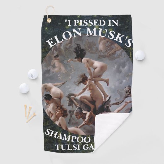 IK BEN PISSIG IN ELON MUSK'S SHAMPOO TULSI GABBARD GOLFHANDDOEK (Insitu)